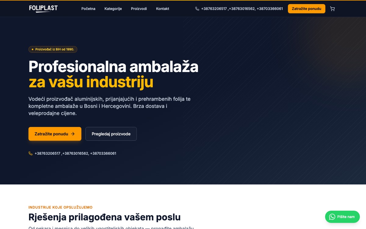 Foliplast web shop with mobile first design - 1